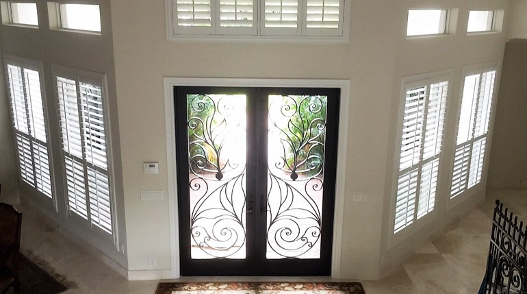 Gainesville entryway white shutters